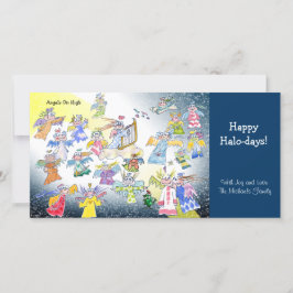 Festividades Cartão de Foto de Feriado dos Anjos de Desenho Ani