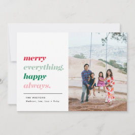 Festividades Cartão de Foto de Férias Alegre Tudo Feliz Sempre