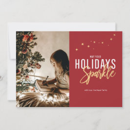 Festividades Cartão de Foto de Férias Brilhante