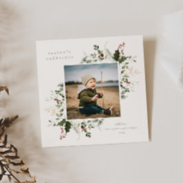 Festividades Cartão de foto de férias com folhagem festiva