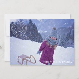 Festividades Cartão de Foto de Férias com Logotipo Festivo em A