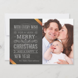 Festividades Cartão de Foto de Férias com Mensagem no Quadro Ne