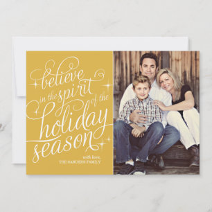 Festividades Cartão de Foto de Férias com Script Twinkle 24KT