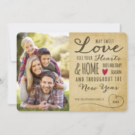 Festividades Cartão de Foto de Férias de Amor Doce Antigo