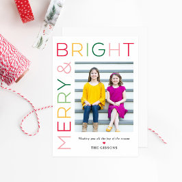 Festividades Cartão de Foto de Férias de Cor Editável Tão Brilh
