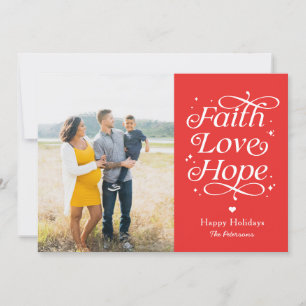 Festividades Cartão de Foto de Férias EDITÁVEL COLOR Fé Amor Es
