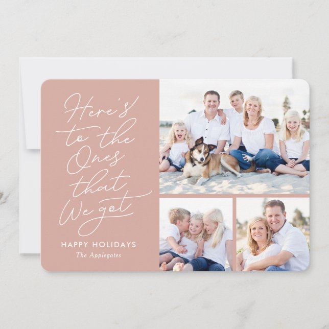 Festividades Cartão de Foto de Férias EDITÁVEL COR O Que Temos (Frente)