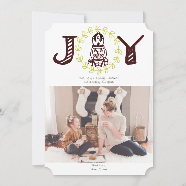 Festividades Cartão de Foto de Férias Nutcracker Joy (Frente)