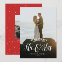cartão de foto de férias para recém-casados