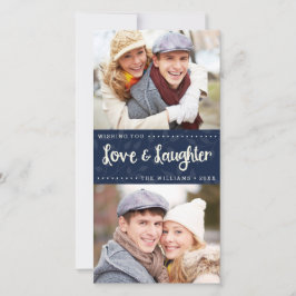 Festividades Cartão de Foto de Férias Verticais de Amor e Riso