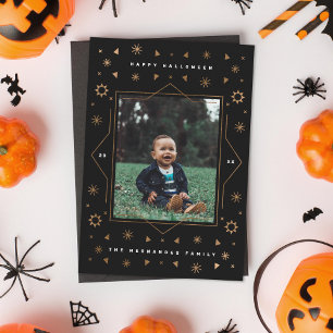 Festividades Cartão de Foto de Halloween Divertido Moderno com