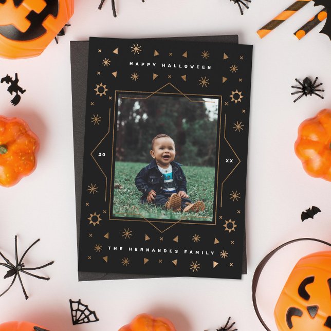 Festividades Cartão de Foto de Halloween Divertido Moderno com  (Criador carregado)