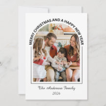 Cartão de Foto de Natal Alegre Casual Festivo