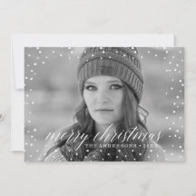 Cartão de Foto de Natal com Sobreposição de Neve D