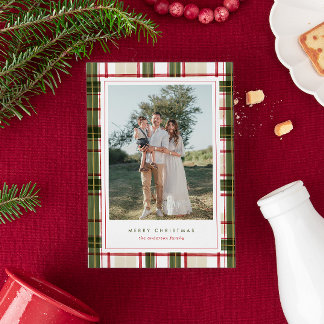 Festividades Cartão de Foto de Natal com Xadrez Clássico