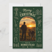 Cartão de Foto de Natal da Fazenda Homestead Alegr
