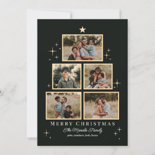 Festividades Cartão de Foto de Natal Galeria de Árvore Editável
