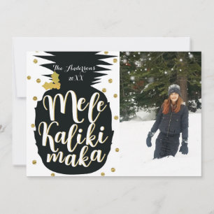 Festividades Cartão de Foto de Natal Mele Kalikimaka Abacaxi