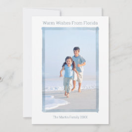 FESTIVIDADES CARTÃO DE FOTO DE NATAL MINIMALISTA DE PRAIA FLÓRI