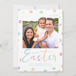 Festividades Cartão de Foto de Páscoa Feliz com Pontinhos Color