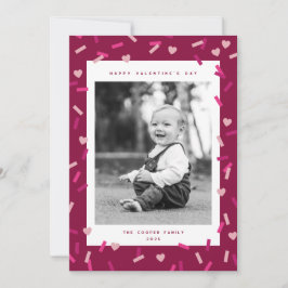 Festividades Cartão de Foto do Dia dos Namorados com Confetes n