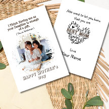 Cartão de foto engraçado do Dia das Mães da Filha