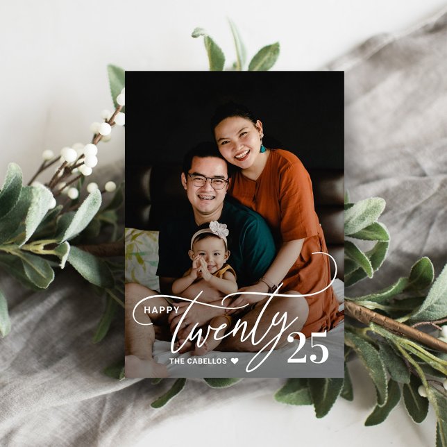 Festividades Cartão de Foto Feliz Ano Novo Vinte Encantador (Criador carregado)