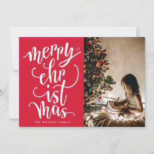 Festividades Cartão de Foto Feliz Natal com Script