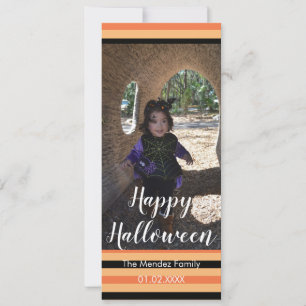 Festividades Cartão de Foto Laranja Preto de Halloween Divertid