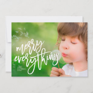 Festividades Cartão de Foto Merry Everything com Letra Branca I