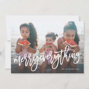 Festividades Cartão de Foto Merry Everything com Letra Branca I