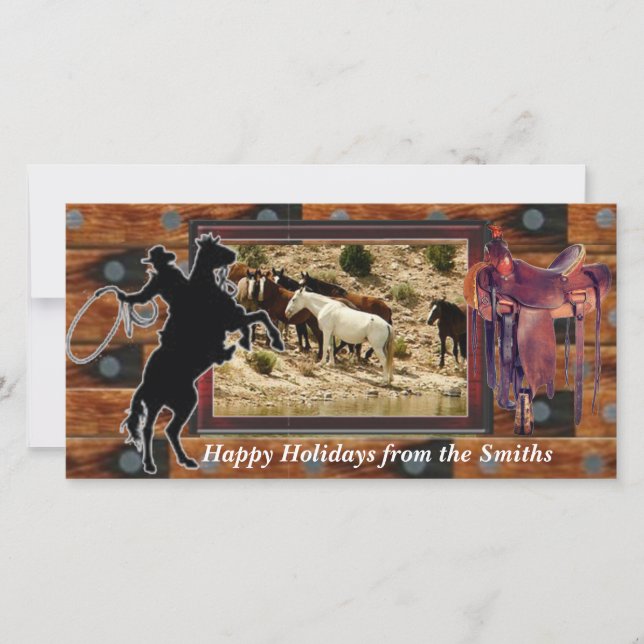 Festividades cartão de foto ocidental (Frente)