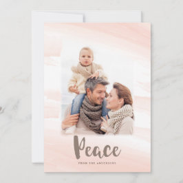 Festividades Cartão de Foto PEACE com Lavagem de Aquarela Moder