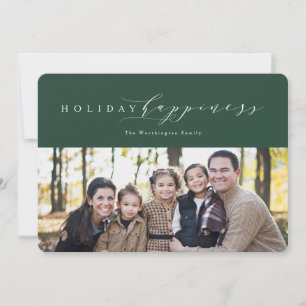 Festividades Cartão de foto verde elegante de felicidade nas fe