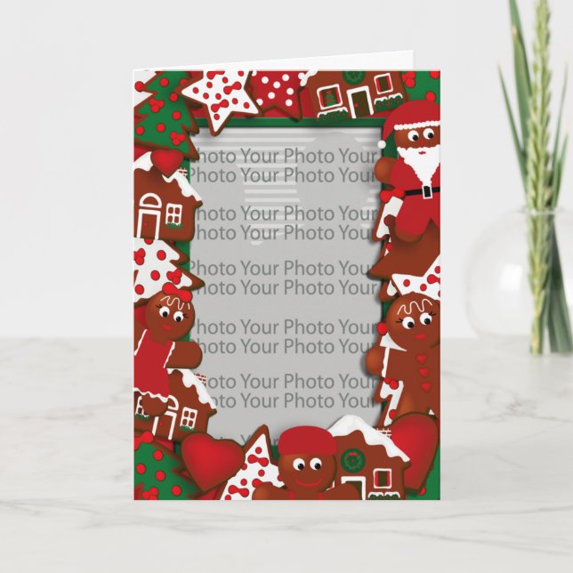 Festividades Cartão de Fotografia de Cookies de Natal (Frente)