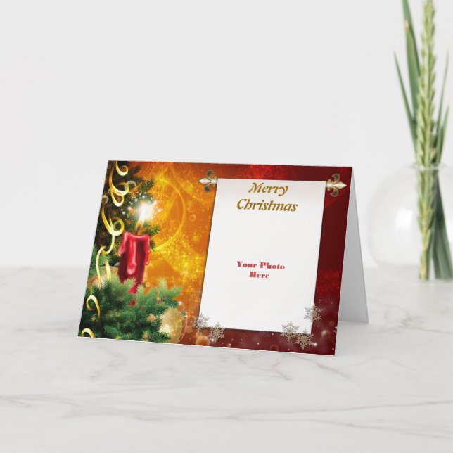 Festividades Cartão de Fotografia de Natal Claro (Frente)