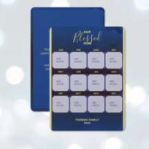 Cartão de Fotos de Férias do Ano Abençoado Plano