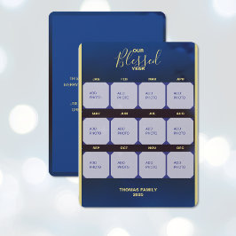 Festividades Cartão de Fotos de Férias do Ano Abençoado Plano