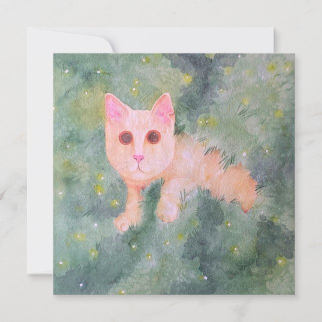 Festividades Cartão de Gatinho de Natal (Frente)