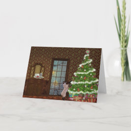 Festividades Cartão de Gatinho na véspera de Natal