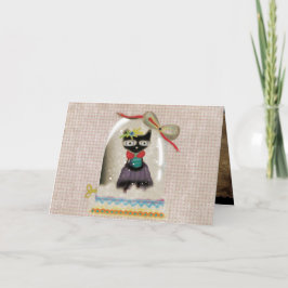 Festividades Cartão de gato doce de Natal
