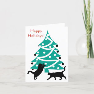 Festividades Cartão de gato "Rockin' Around the Christmas Tree
