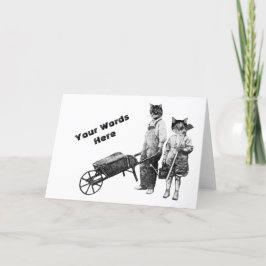 Festividades Cartão de Gatos de Jardinagem Engraçado Personaliz