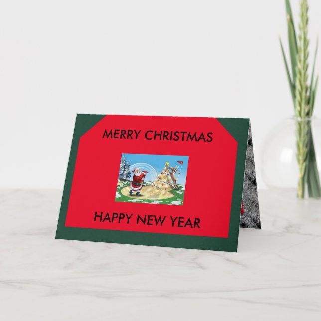 Festividades Cartão de Golfe Personalizado Feliz de Natal (Frente)