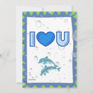 Festividades Cartão de golfinho fofo de amor para um ente queri