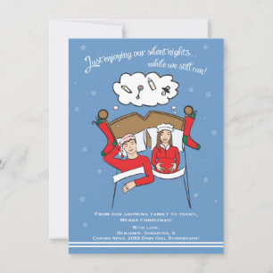 Festividades Cartão de Gravidez de Cartão de Natal - Brunette 4