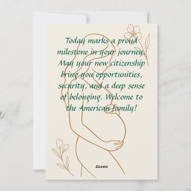 Festividades Cartão de Gravidez Minimalista (Verso)