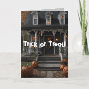 Festividades Cartão de Halloween com Rima de Doce ou Travessura