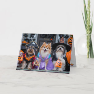 Festividades Cartão de Halloween Cute Dog Trick-or-Treat