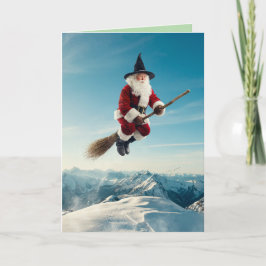 Festividades Cartão de Halloween da Bruxa Papai Noel Engraçado